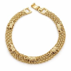 Gold Elephant Charm Bracelet
